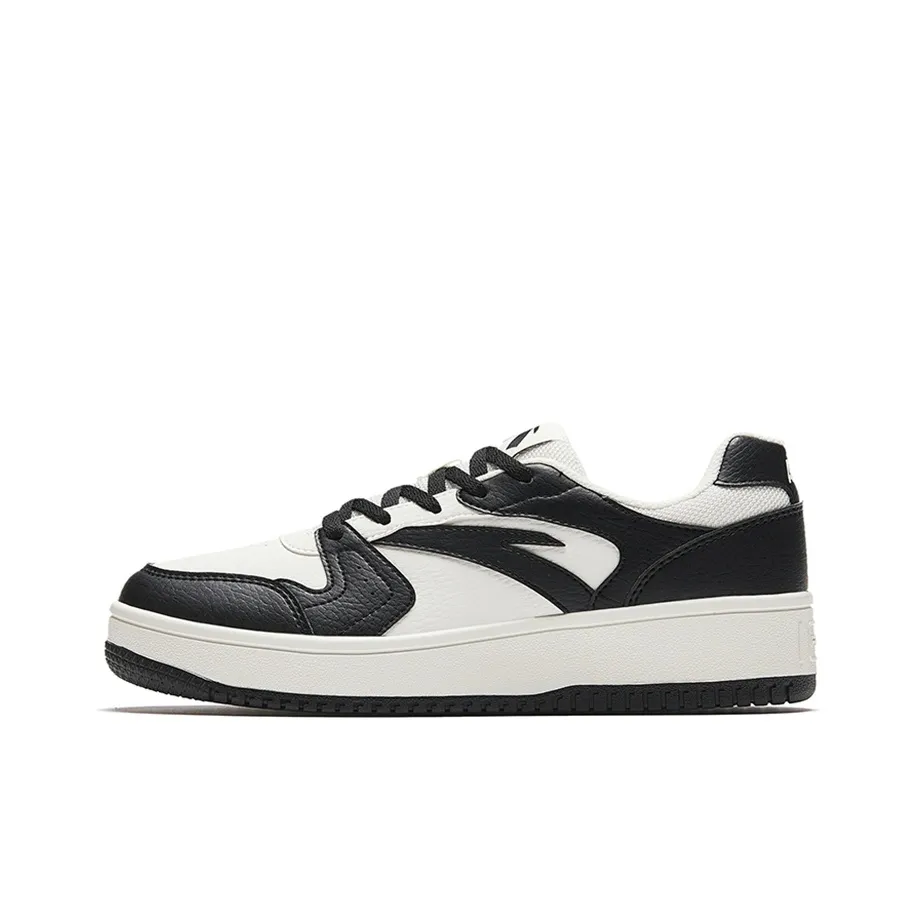 Anta Cushioning, Wear Resistant Low Top Skateboard Shoes Women's Black White