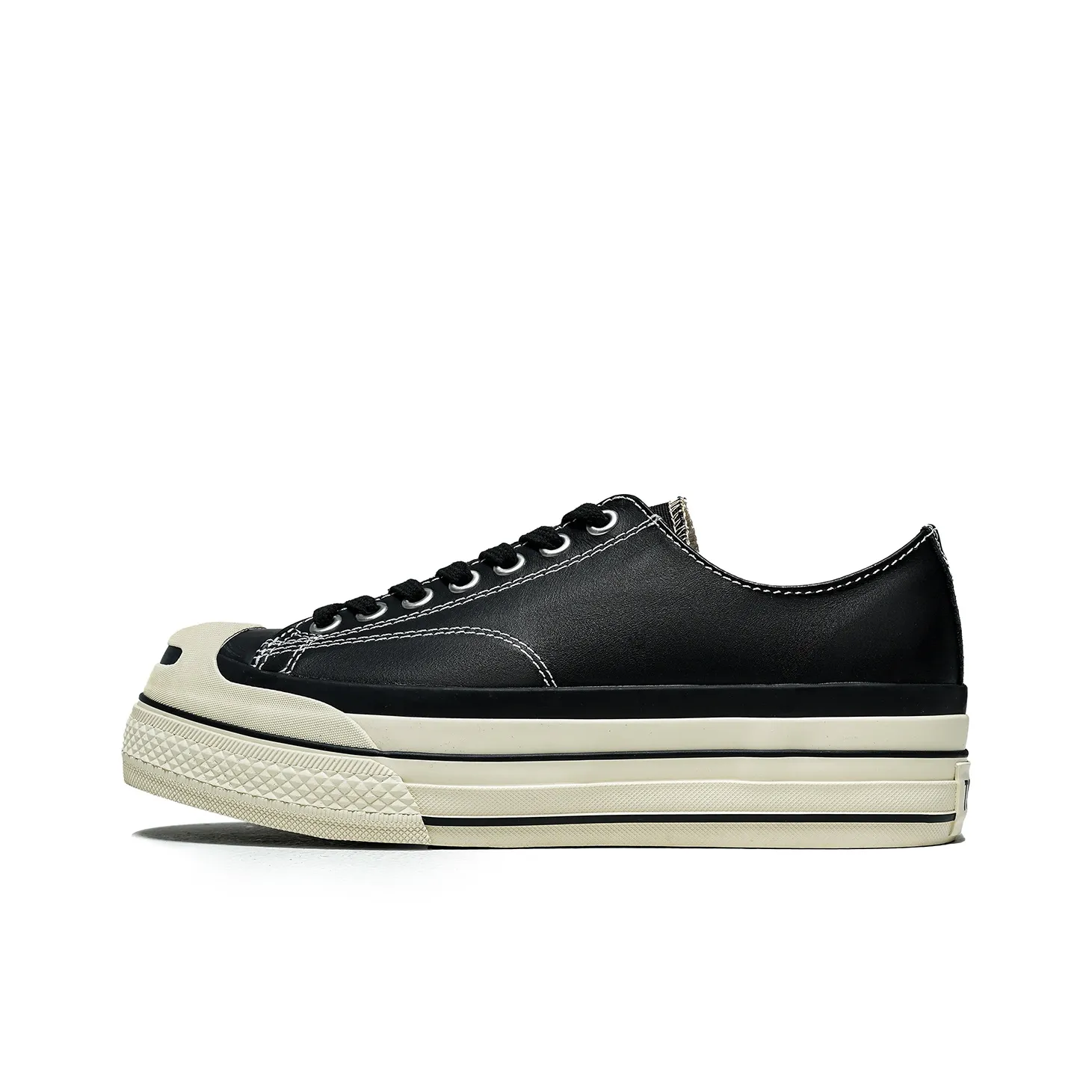 TC Tcmade017 Low-Top Cow Leather Canvas Shoes Unisex Black