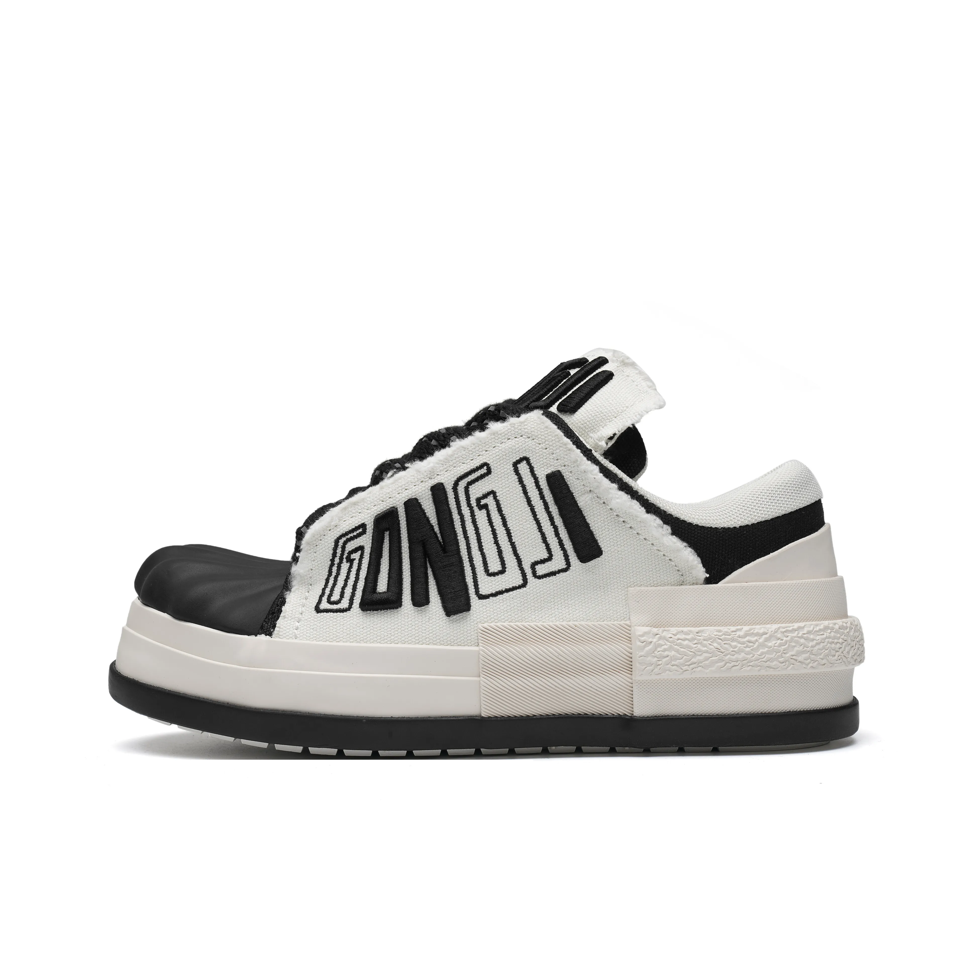 GONGJI Shared Tracks Slip Resistant, Abrasion Resistant, Breathable Low Top Sports Casual Shoes Unisex Meteorite Black