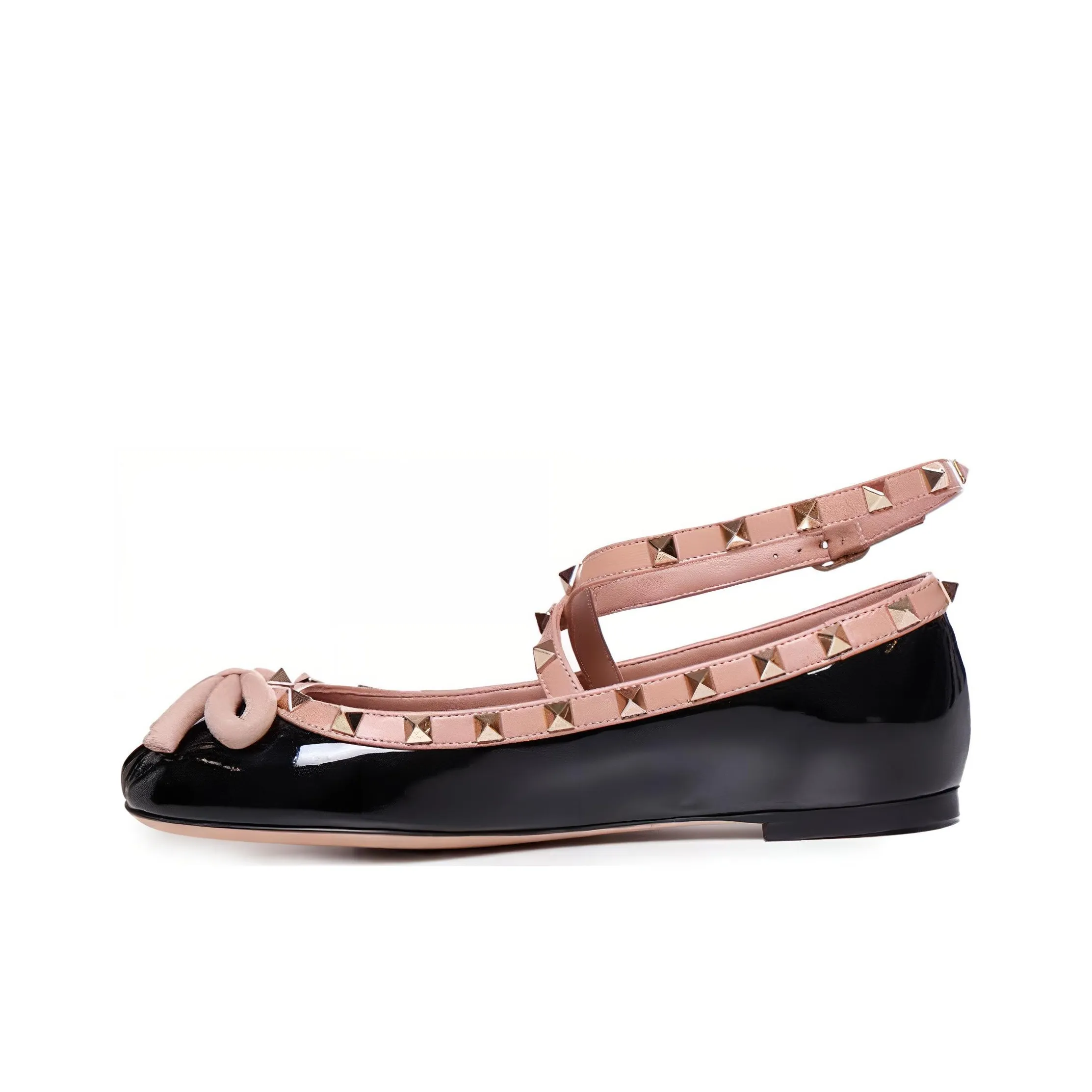 Valentino Garavani Rockstud Round Toe Ballerina Shoes Women's