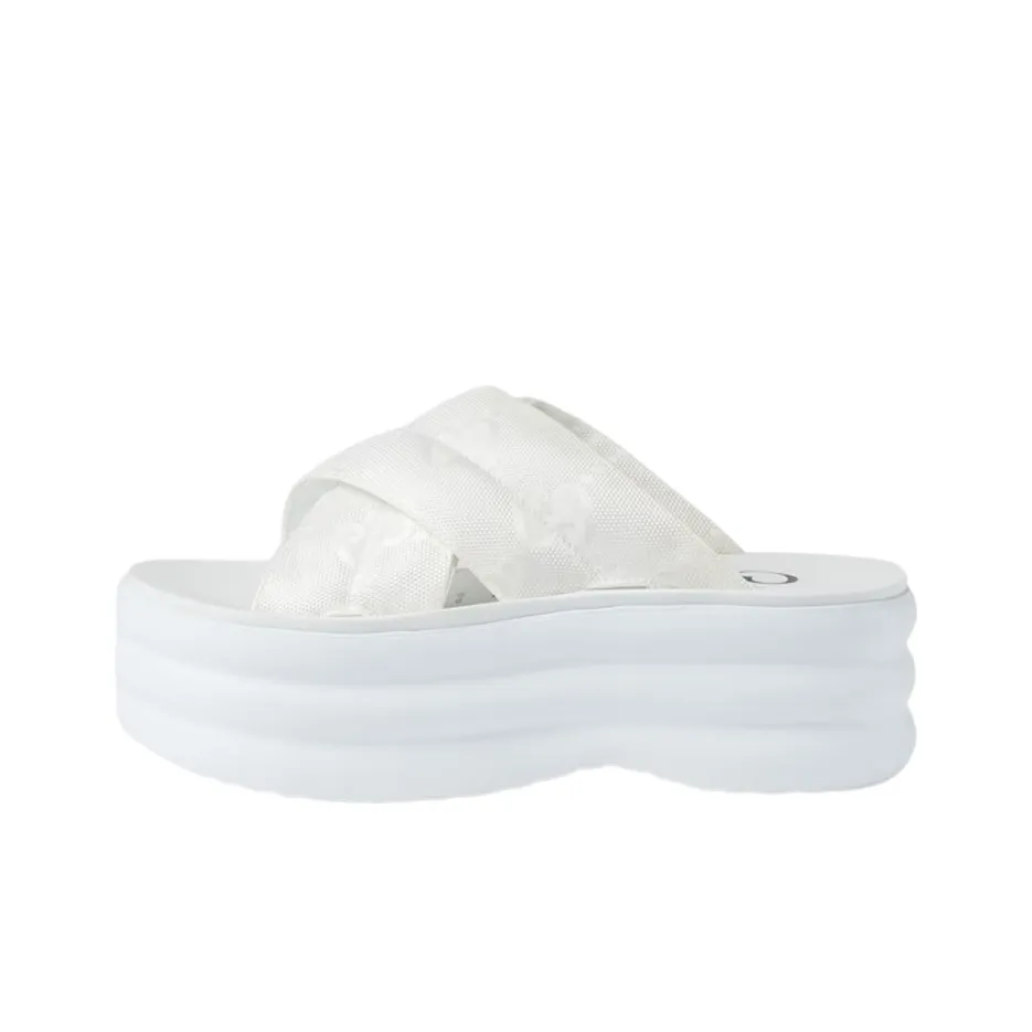 GUCCI Gg Platform Slide White Women's