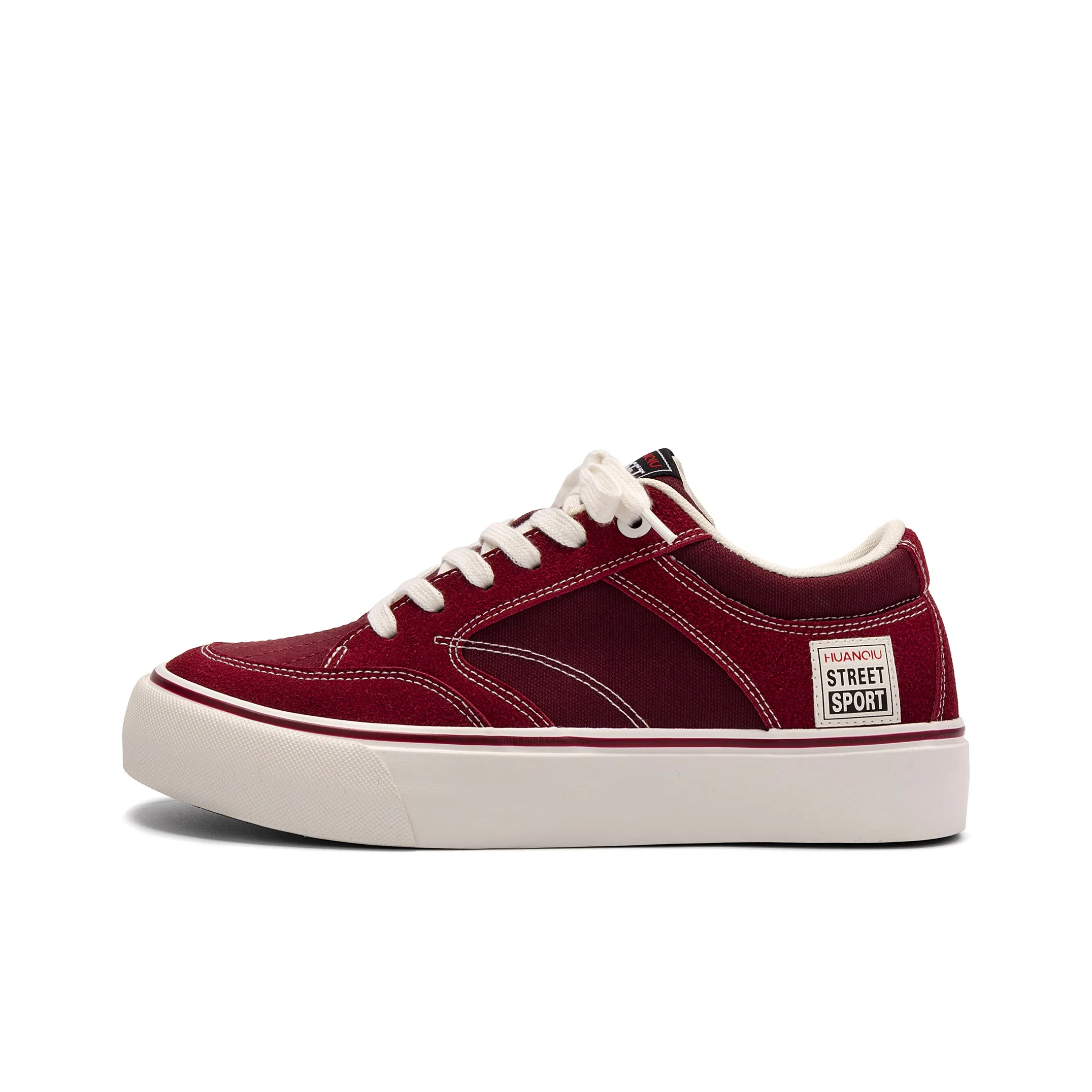 HUANQIU Wear-resistant And Waterproof Low-Top Canvas Shoes Men's Maroon