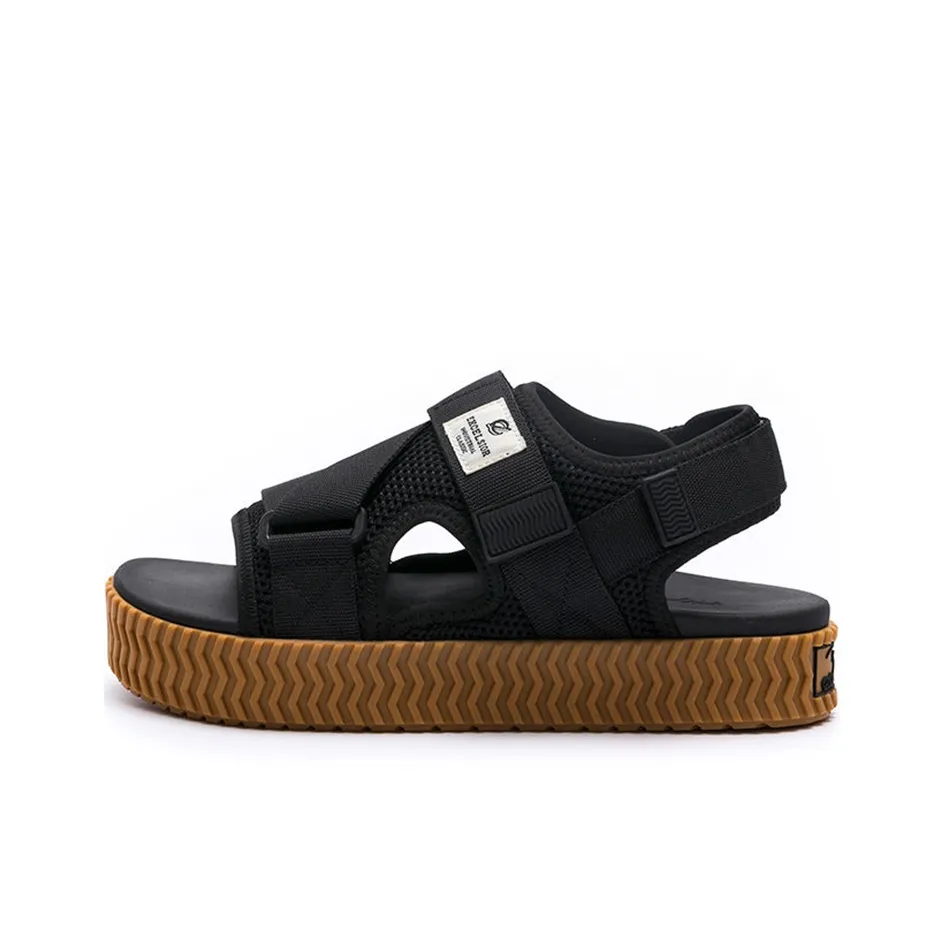 EXCELSIOR Печенье Обувь BOLT Сандалии Наклеенный One Ремень Сандалии Унисекс Классический черный