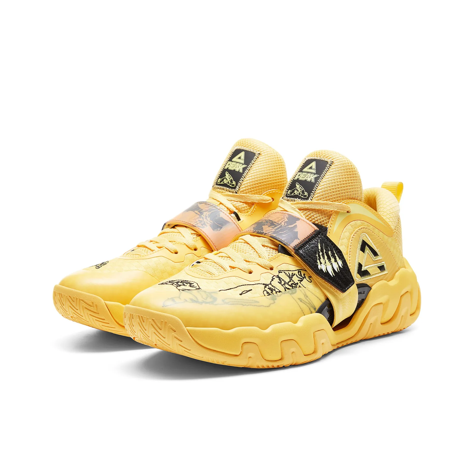 PEAK Basketball Shoes Men's Low Top Persian Yellow