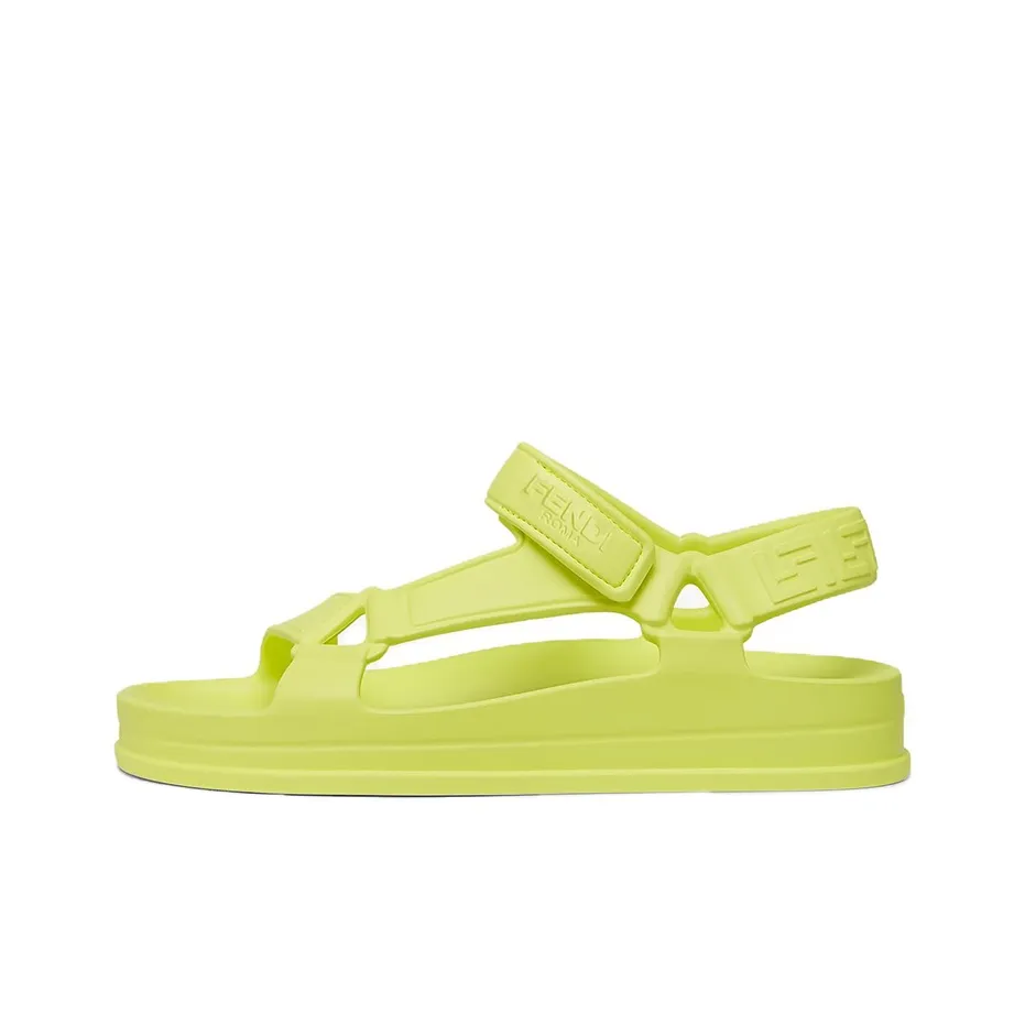 FENDI By Marc Jacobs Feel Sandals Neon Yellow Rubber Women's