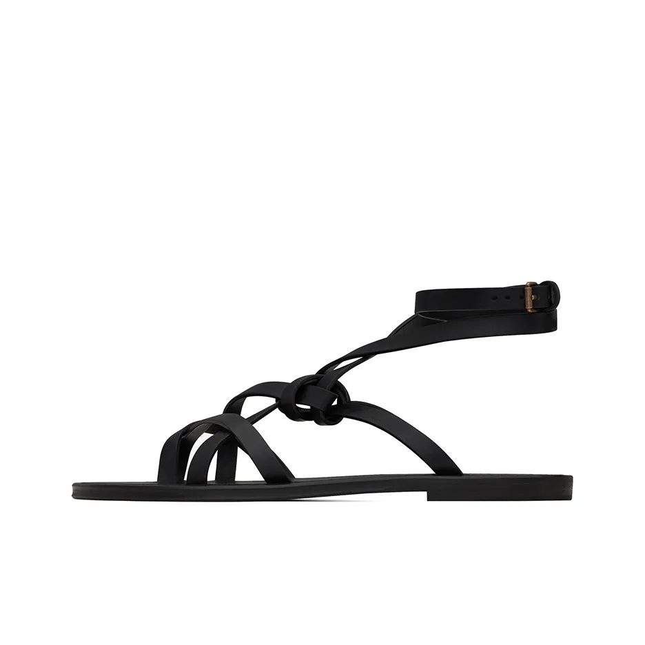 SAINT LAURENT Santo Knotted Flat Sandals