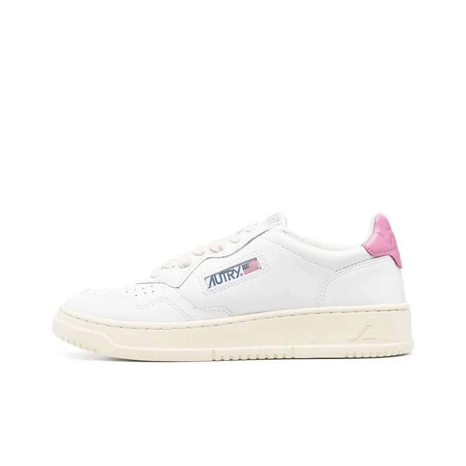 AUTRY Medalist Leather Low White Mauve Tab Women's