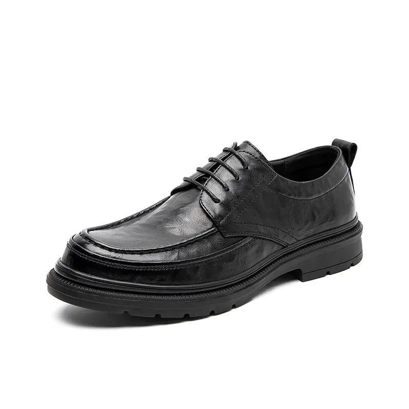 JOSINY Dress Shoes Men Low Top Pure Black/Brown