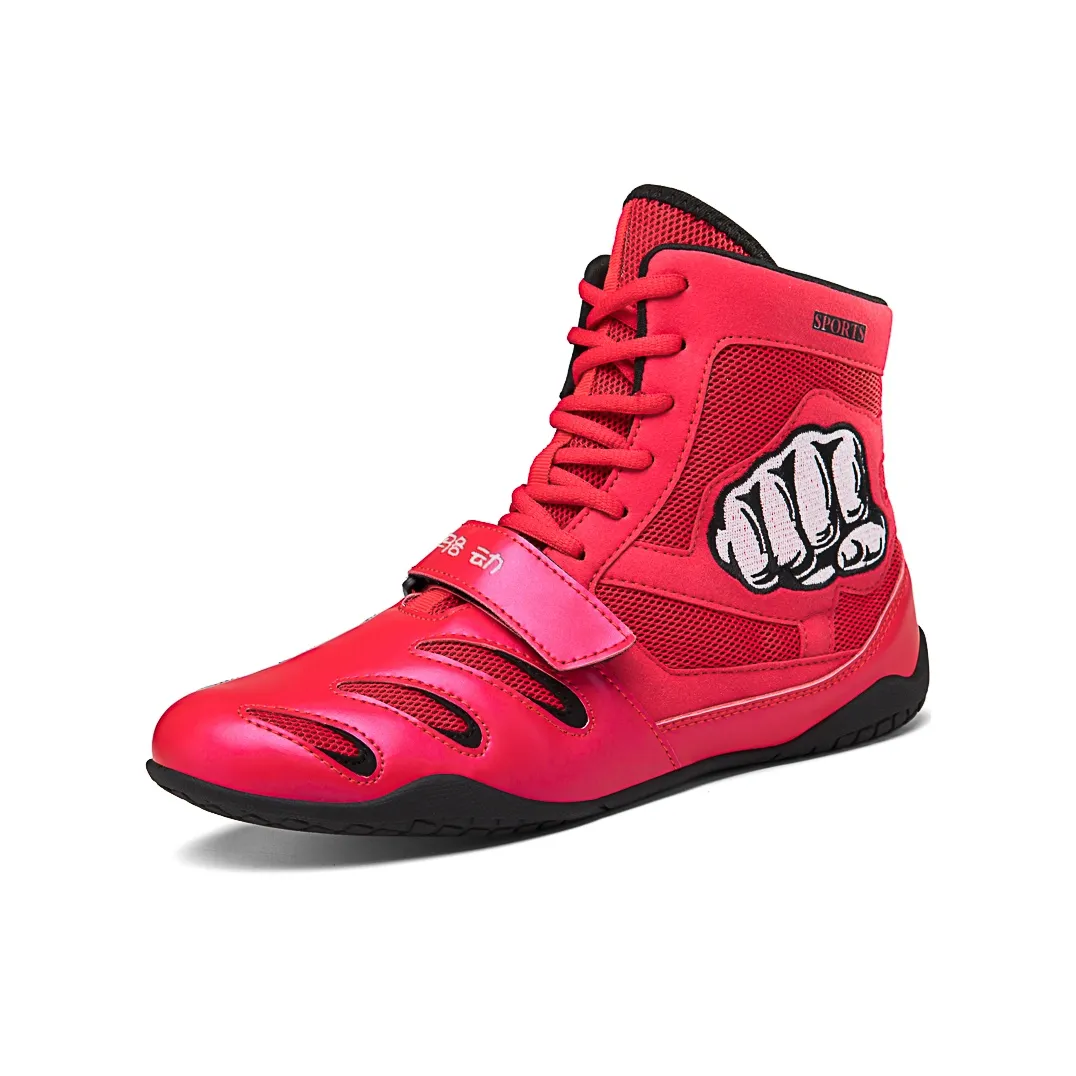 Locke Боевой Бокс Легкий Амортизация Противоскользящий Высокий Топ Фитнес Кроссовки для тренировок Для Sanda Унисекс
