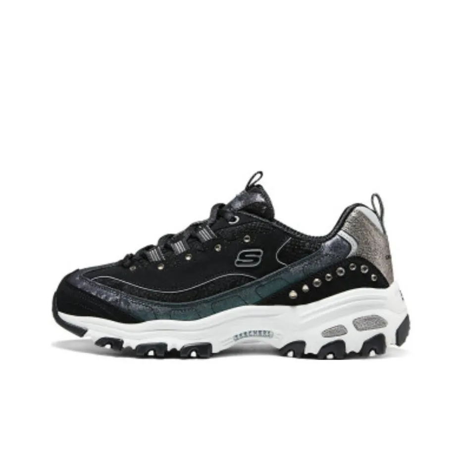 Skechers DLITES Low Top Chunky Sneakers Women's Black