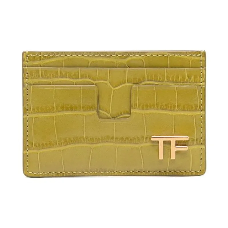 TOM FORD Crocodile effect Leather Cardholder