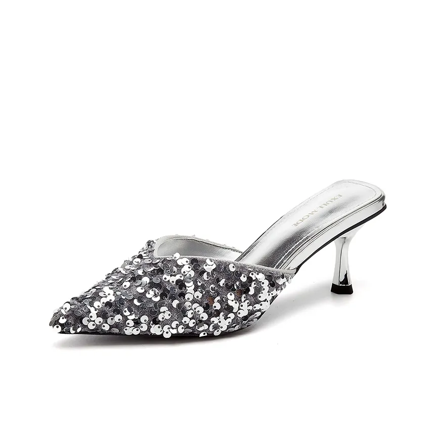 EXULL Q Sequins Closed Toe Slippers Women's