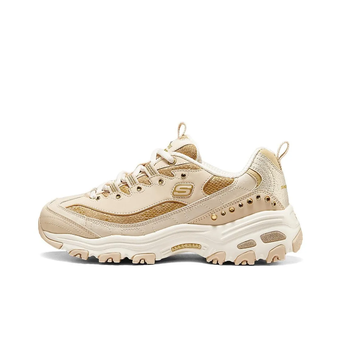 Skechers DLITES Low Top Chunky Sneakers Women's Gold