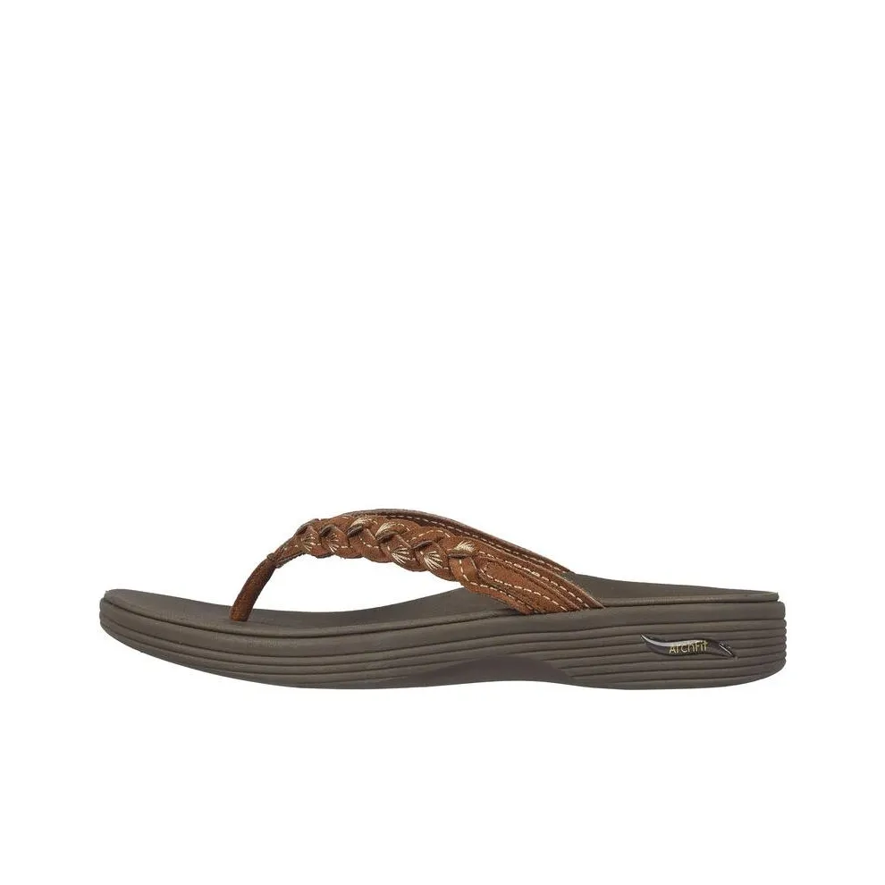 Skechers Arch Fit Flip Flops Women's Brown