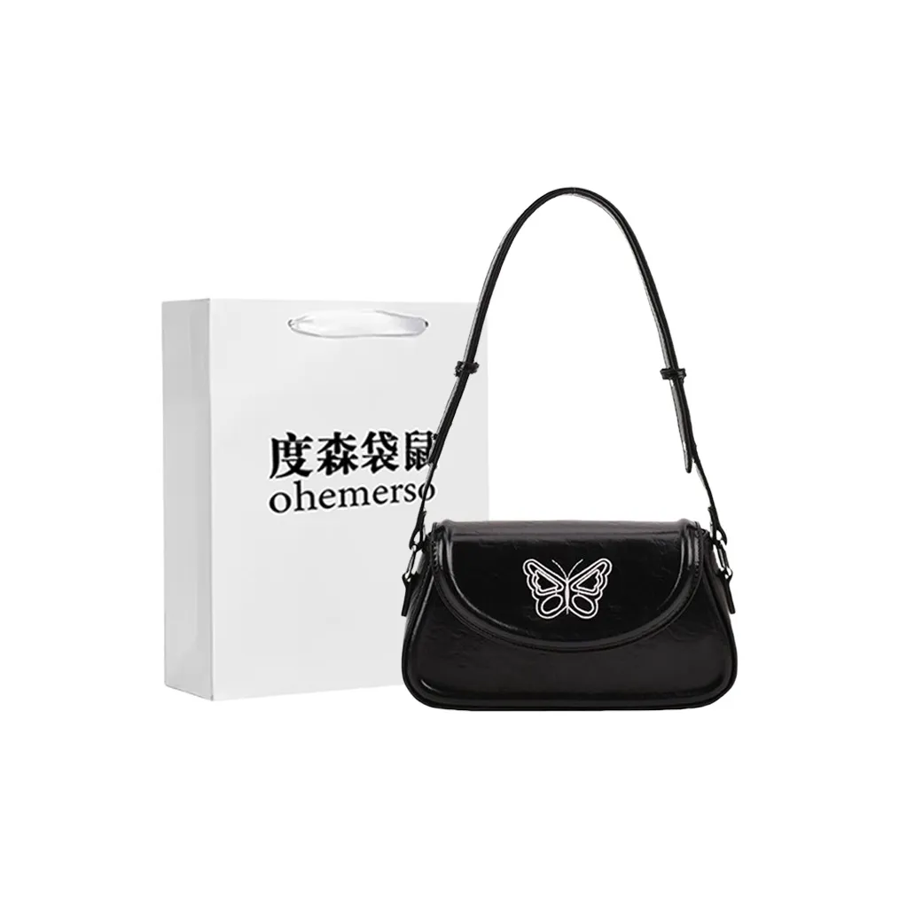 Dusen Kangaroo PU Shoulder Bag Regular Women's Silver/White/Black