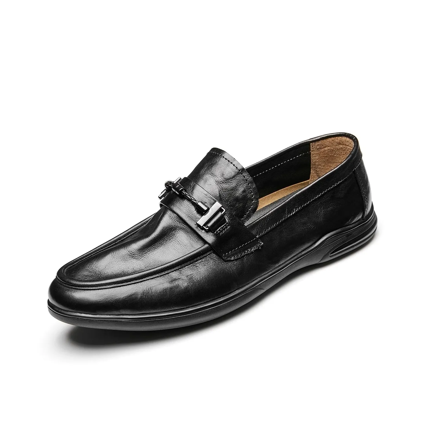 LEYGMENLG Loafers Men's Black/Red Coffee