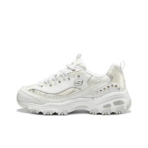 Skechers DLITES Толстоподошвенные кроссовки Low Топ Белый/Серебристый Женские
