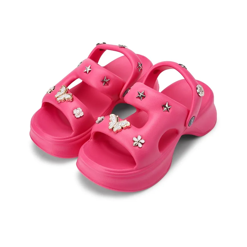 XMISTUO Creative DIY Height Increasing Platform High Heel Slippers One Strap Sandals Women's