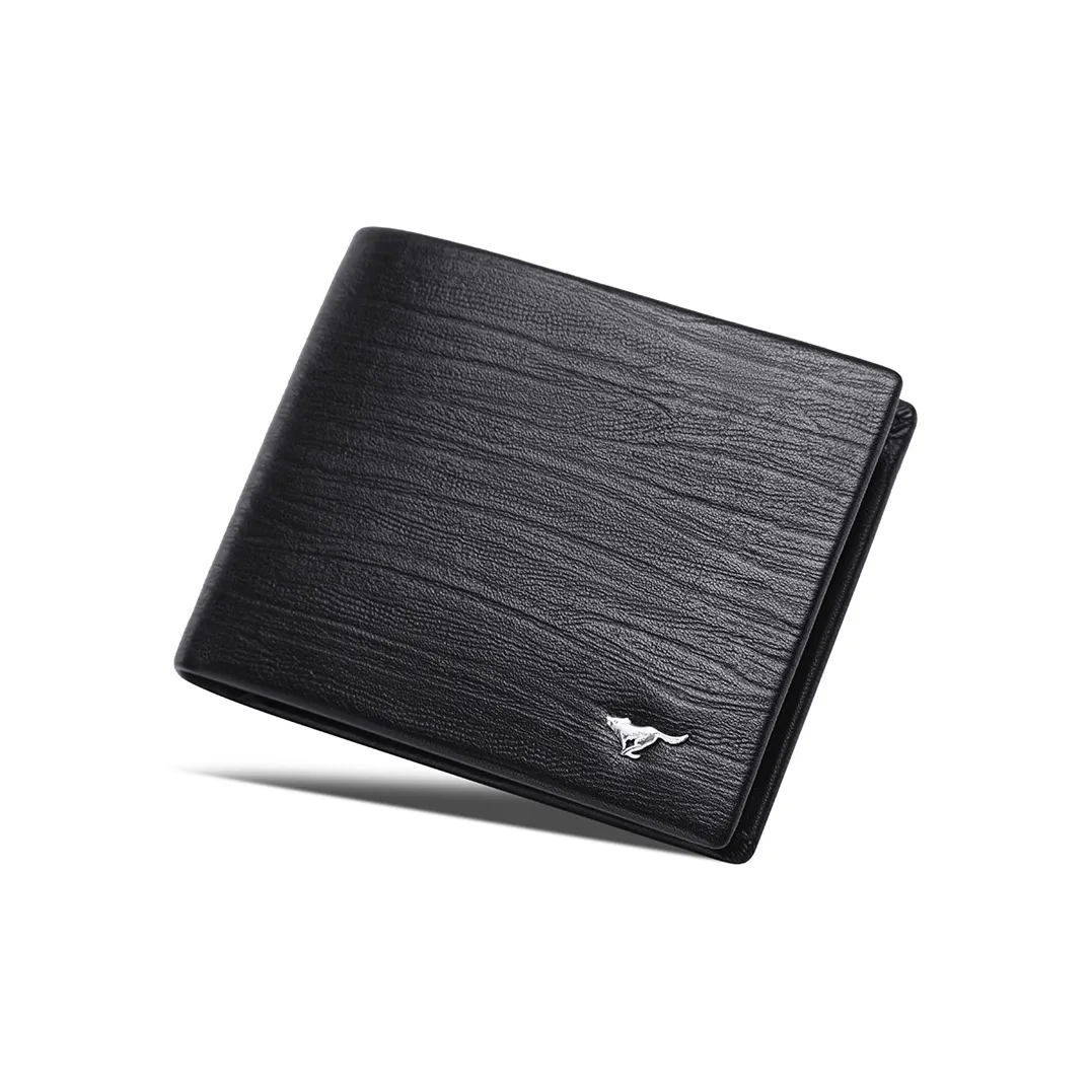 SEPTWOLVES Top Grain Cow Leather Wallet, Card Holder Men's Black