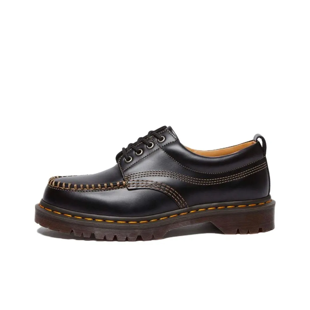 Dr.Martens Lowell Leather Moc Toe Shoes In Black Unisex