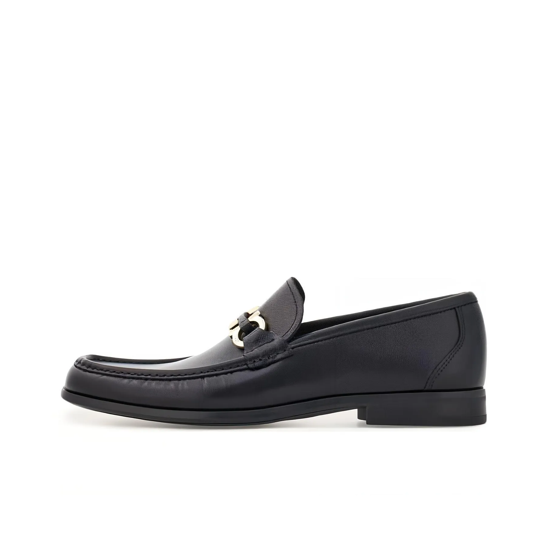 FERRAGAMO Gancini plaque Leather Loafers