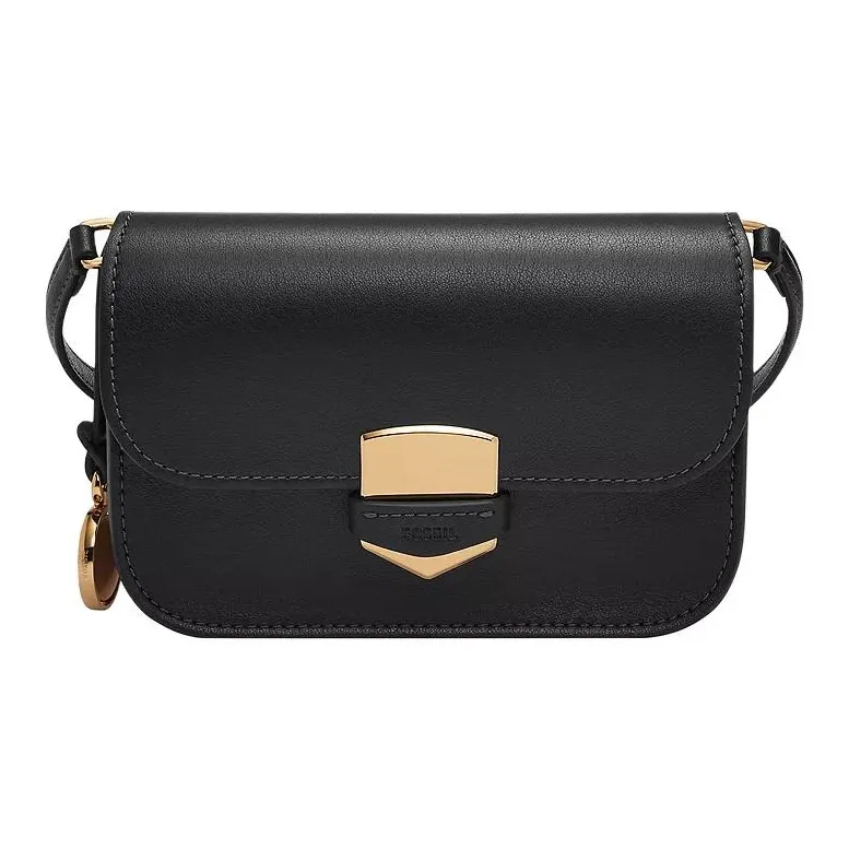 FOSSIL Leather Crossbody Bag Shoulder Bag Small Size Women
s Black