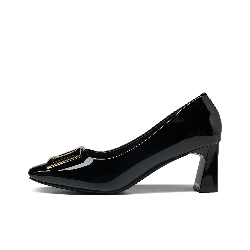 HLA Квадратный носок Мода Светлый And Элегантный Грубый каблук Высокие каблуки Женские повседневные туфли