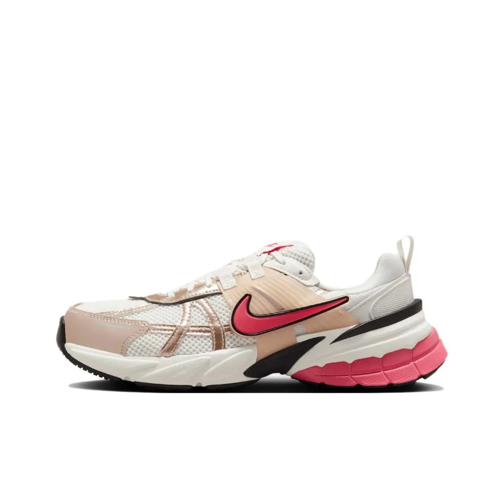 Nike V2K Run Slip-resistant Abrasion-resistant Low Top Casual Women's White Pink Yellow Найк V2K Run Противоскользящий Устойчивый к истиранию Низкий Топ Повседневный Женский Белый Розовый Желтый