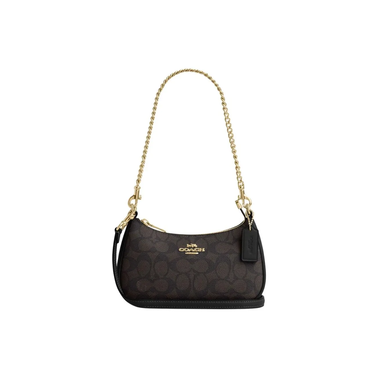 COACH Teri Artificial Leather Portable Crossbody Bag Shoulder Bag Small Size Women's Black