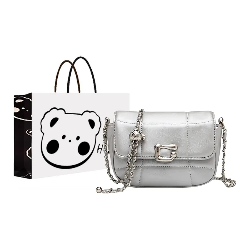 NX DOUGHNUT ПУ (полиуретан) Сумка через плечо Стандартная Женская Серебряный Черный