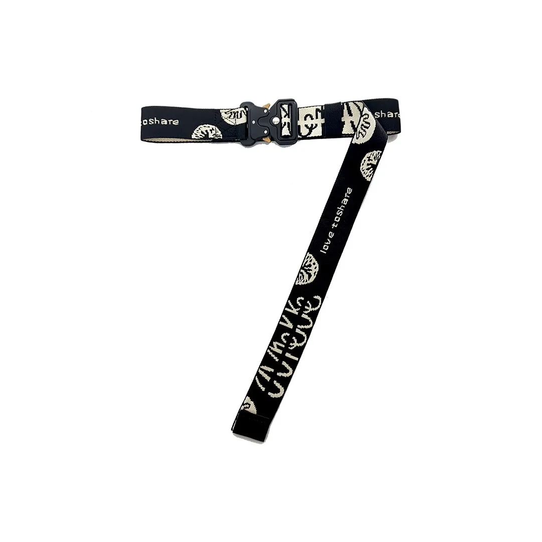 Mulinsen Techwear Металлическая пряжка Жаккард Буква Новый Hip Hop Trend Холст Ремень Унисекс Ширина 3,8 см