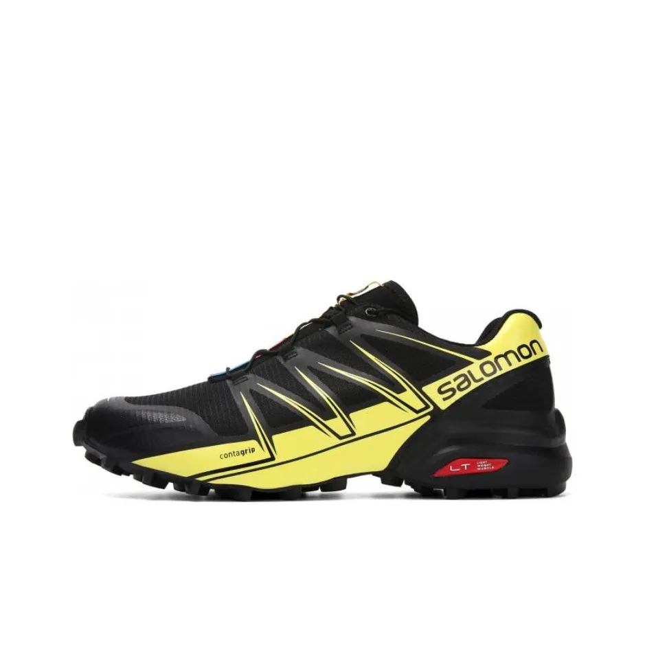 SALOMON SPEEDCROSS PRO Anti-Slip And Wear-Resistant Lightweight Low-Top Trekking Shoes Men's Black Yellow