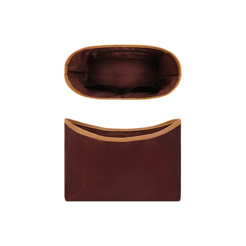 Прилив Сатиновый Средний Размер Сумка с Легкой Подкладкой Гладкая для Хранения и Организации Женская Кофейного и Бежевого Цвета