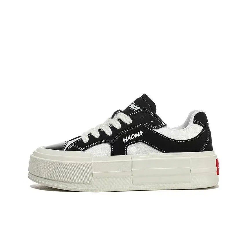 HAOWA STEP SHINE Зебра Kicks Низкий Топ Кеды Женские Черный Белый