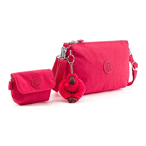 Kipling Nylon Crossbody Bag Regular Women's Sharp Pink/Sunshine Yellow