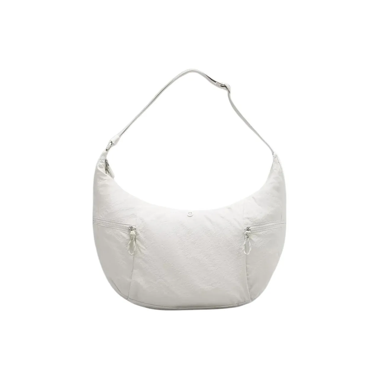 Lululemon Polyester Croissant Bag Canson Bag Handbag Shoulder Bag Large Size Women's White
