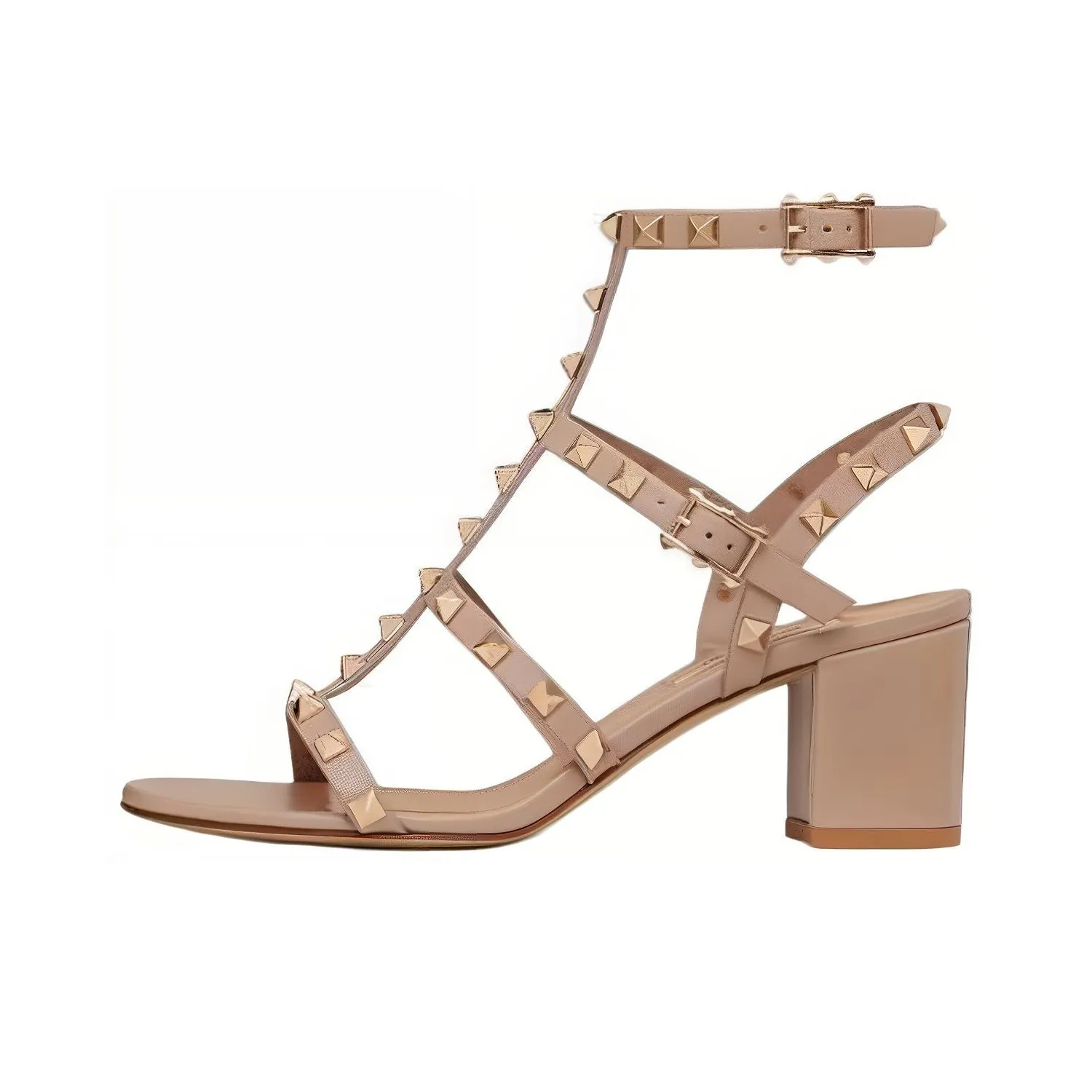 Valentino ROCKSTUD One Strap Sandals Women's Khaki