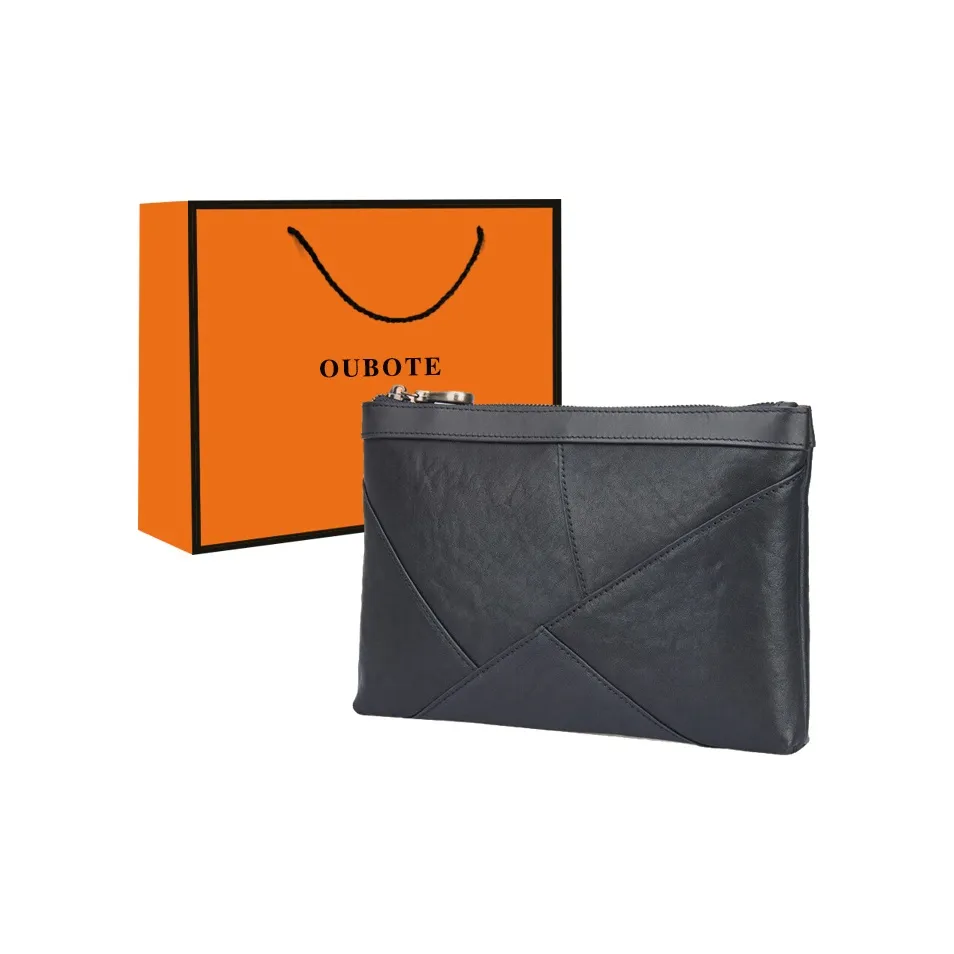 OUBOTE Клатч из коровьей кожи мужской черный