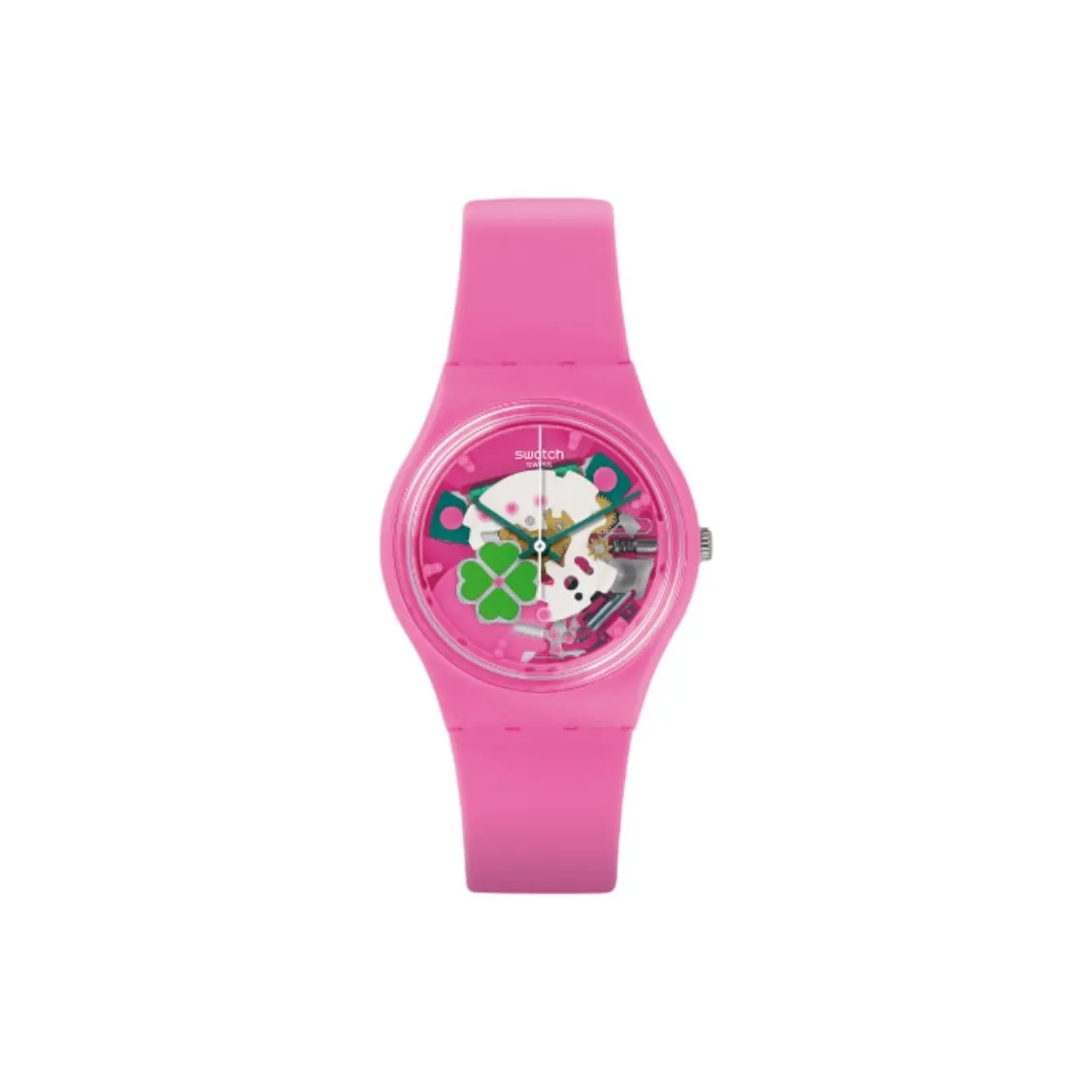 Swatch Quartz Механизм Женские часы 39,2*34мм Черепный циферблат Пластиковый корпус Часы Силиконовый ремешок