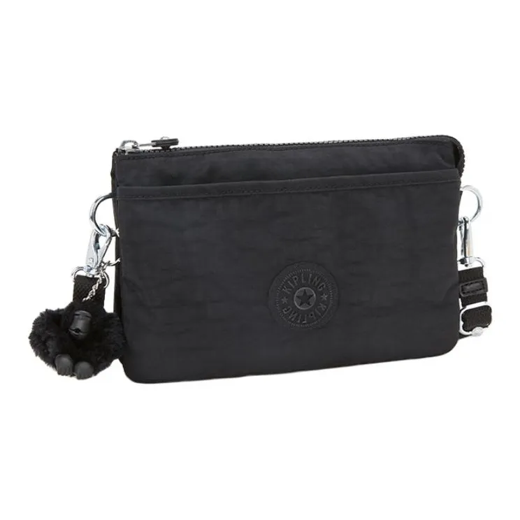 Kipling Polyamide Shoulder Bag, Crossbody Bag Small Size Unisex Black Noir/Ultimate Aqua Green
