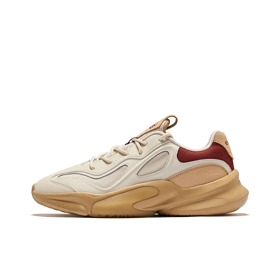 Erke Boundary 2V2 Height Increasing Coverage Low Top Casual Shoes Men's Warm Linen Unisex Beige Camel