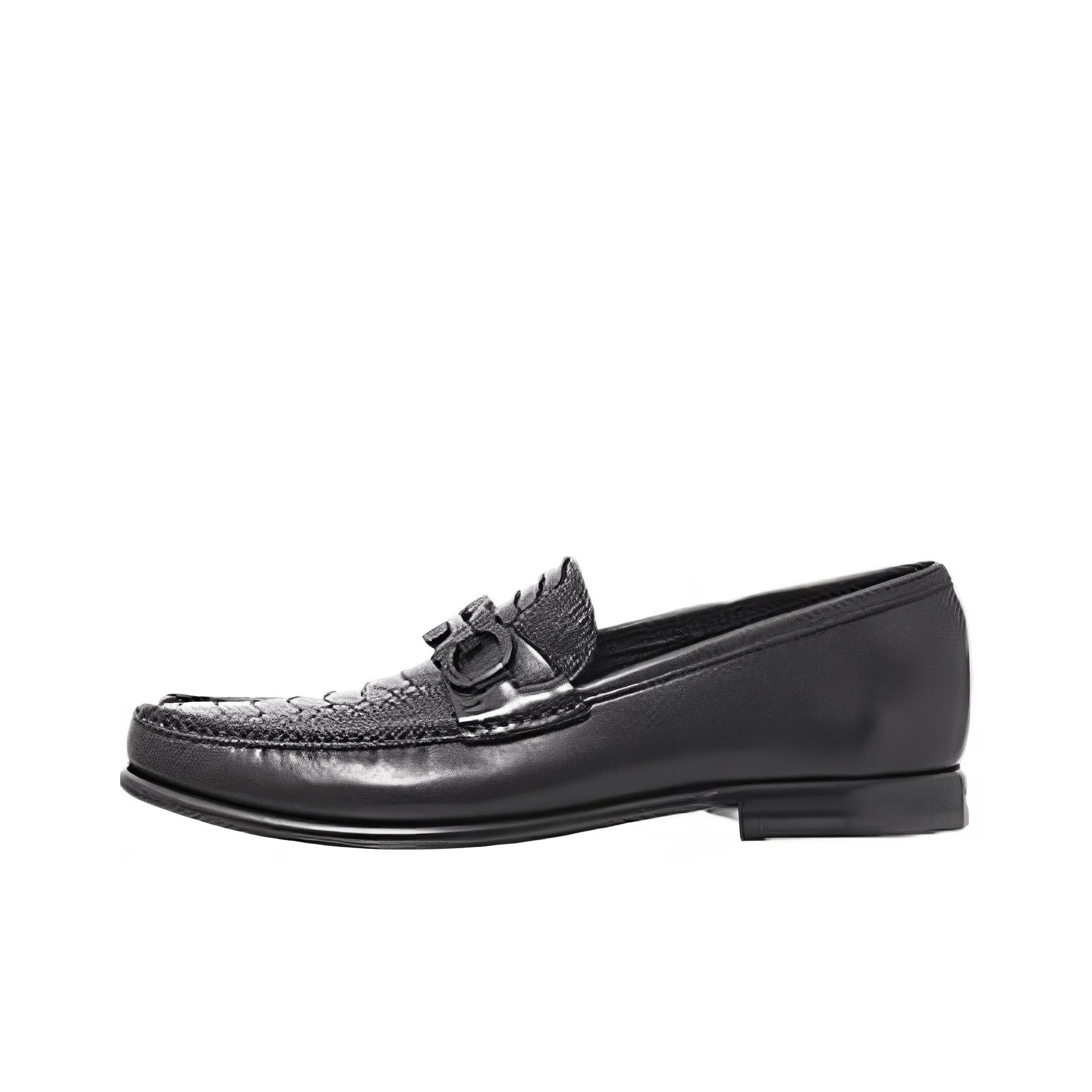 FERRAGAMO Crocodile-Embossed Leather Loafers