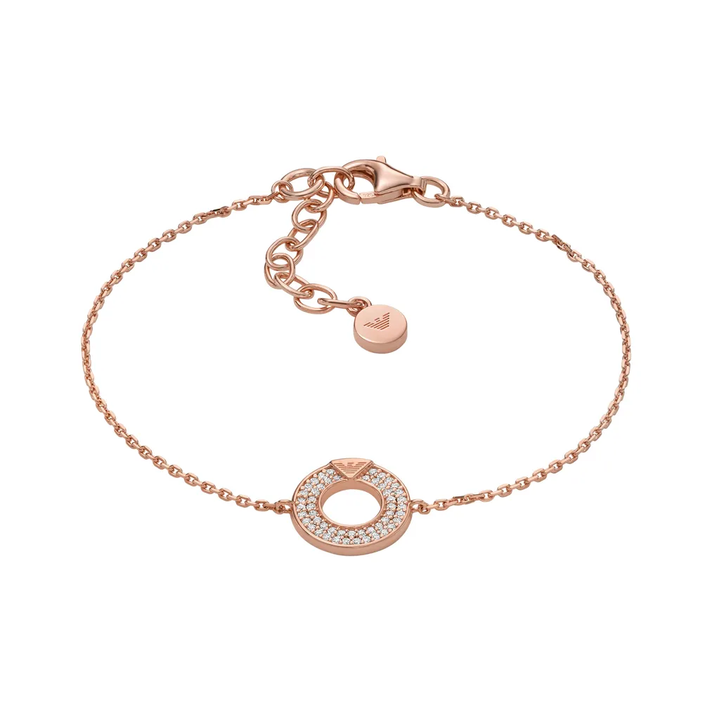 EMPORIO ARMANI Rose Gold Tone Sterling Silver Components Bracelet