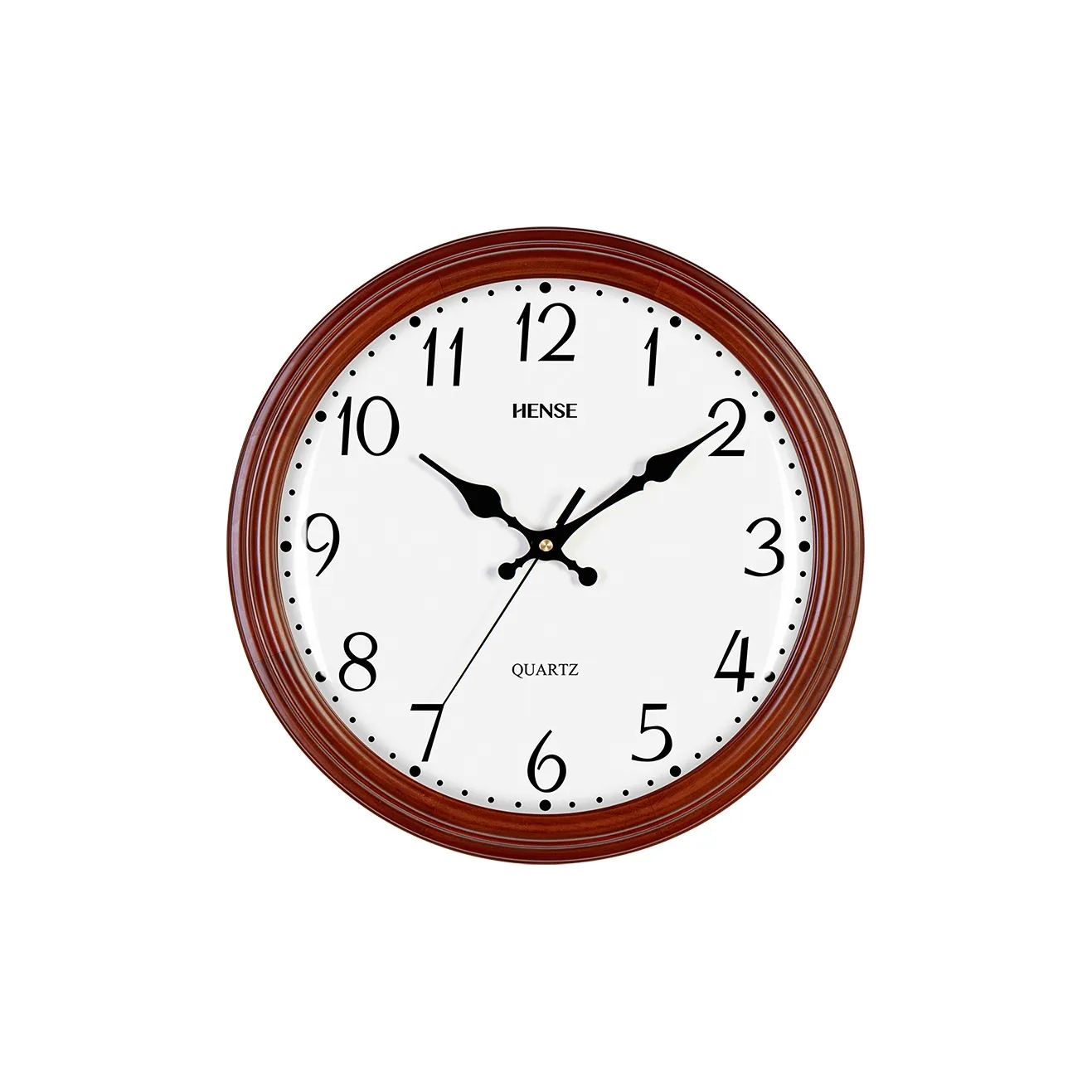 HENSE Массивная Деревянная Стена Часы Гостиная Офис Спальня Циферблат Белый Кварцевый Механизм Часы HW07