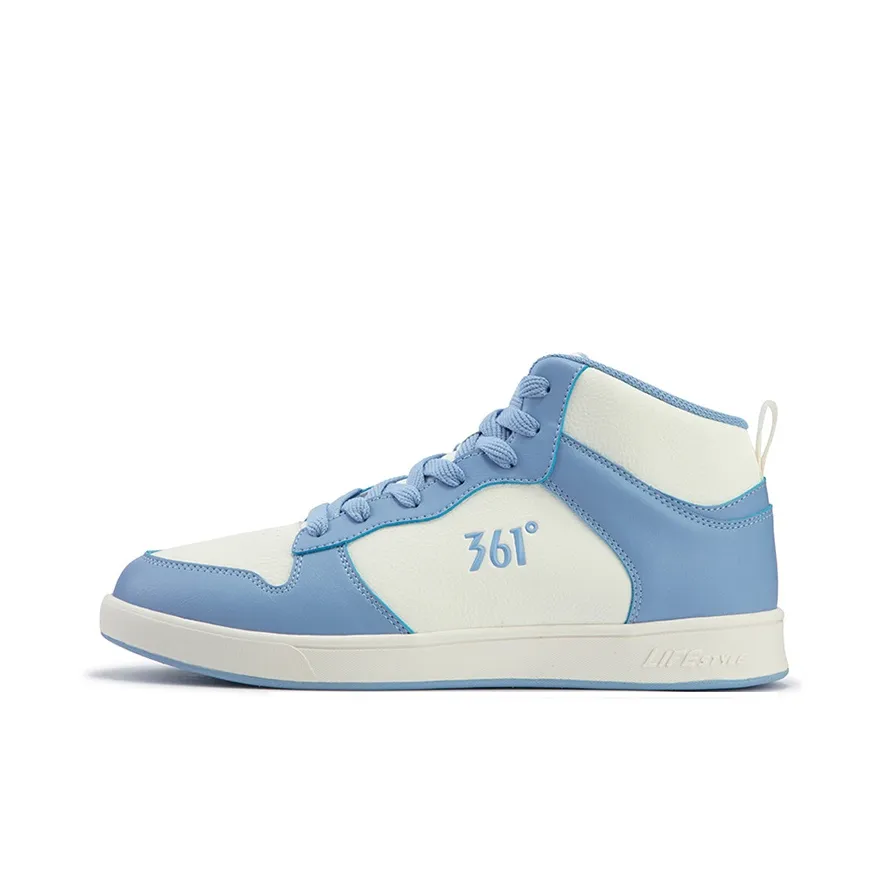 361° Air Force One Anti Slip Wear Resistant Mid Top Skateboard Shoes Men's Feather White Sky Blue