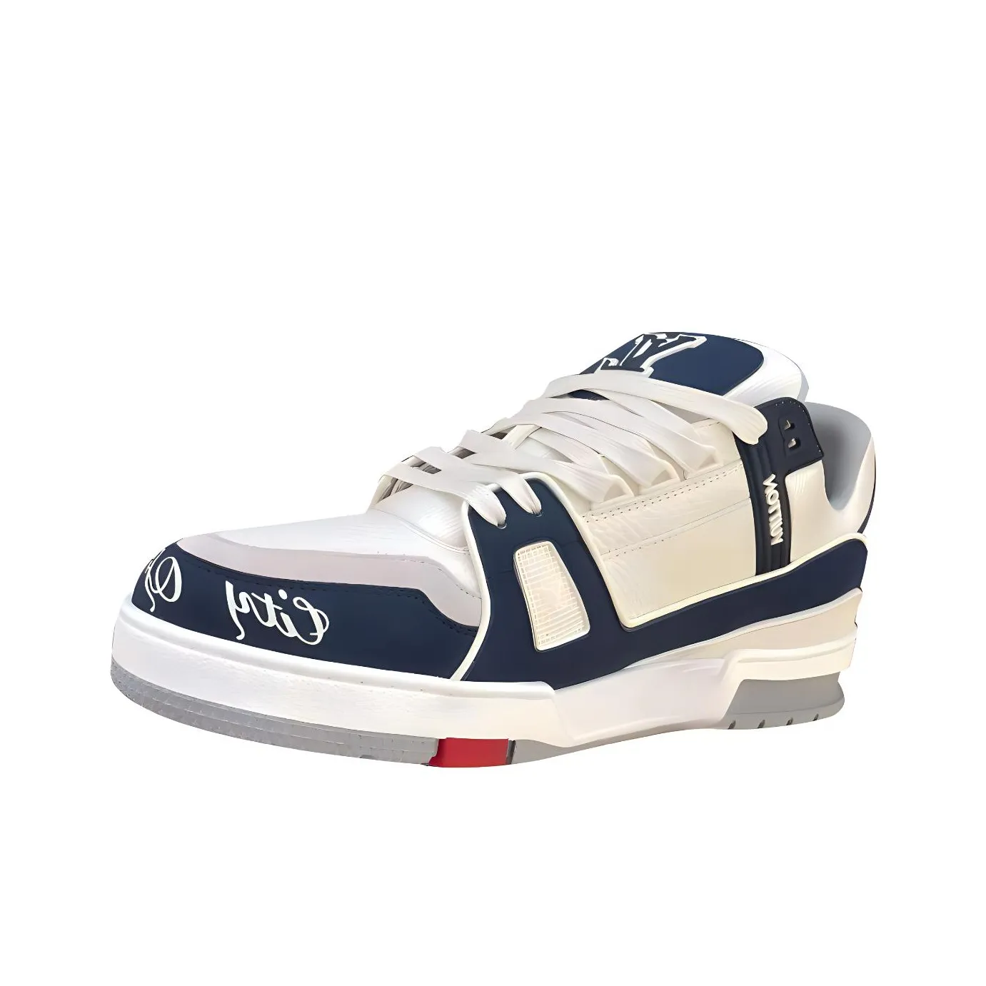 LOUIS VUITTON Paris Limited Olympics Limited Edition Low Top Skateboard Shoes Unisex White Blue