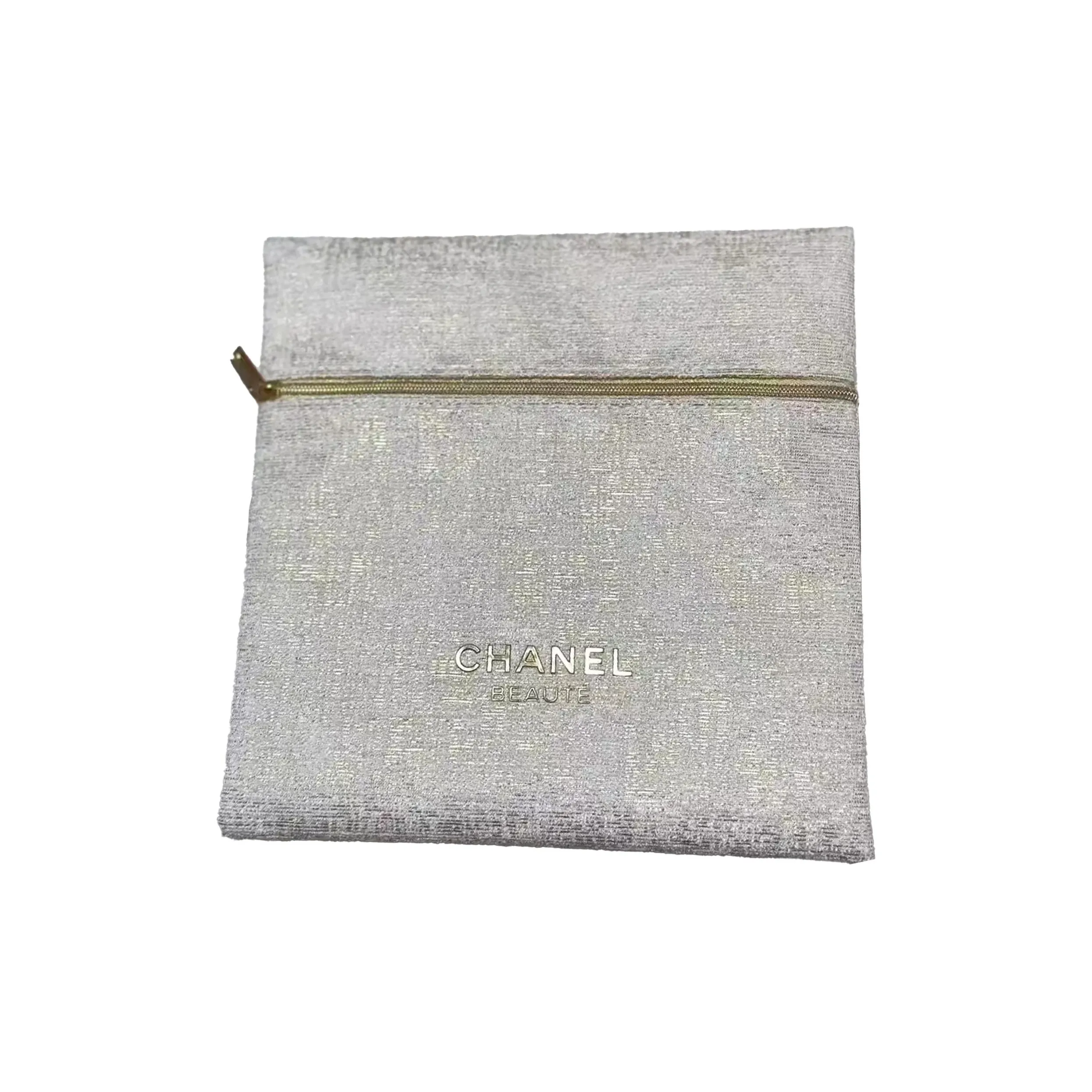 CHANEL Кремово-белый с оттенком золота косметическая сумка для хранения инструментов макияжа