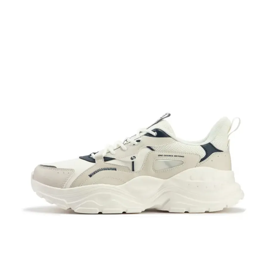 361° Cambria Wear-Resistant Height Increasing Low-Top Casual Shoes Men's Feather White Oat Milk