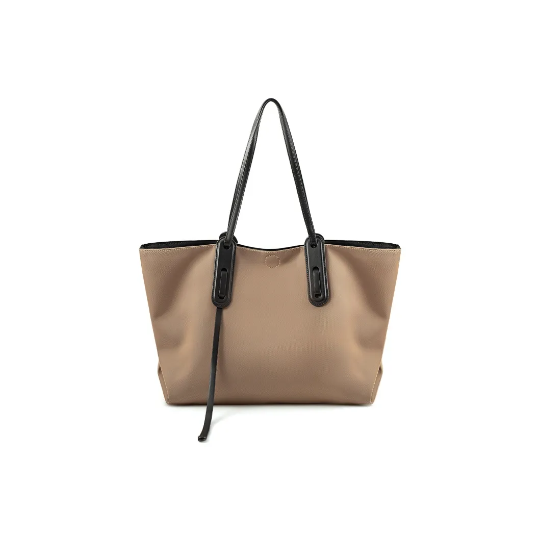 Vigno Synthetic Leather Tote Bag, Shopping Bag, Handbag, Shoulder Bag Women's Khaki/Black