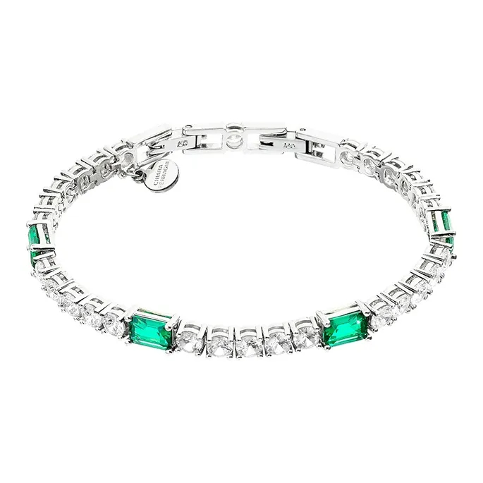 CHIARA FERRAGNI Zircon Alloy Italian Luxury Light Hand Accessory Full Diamond Bracelet Accessory Women's Emerald Green